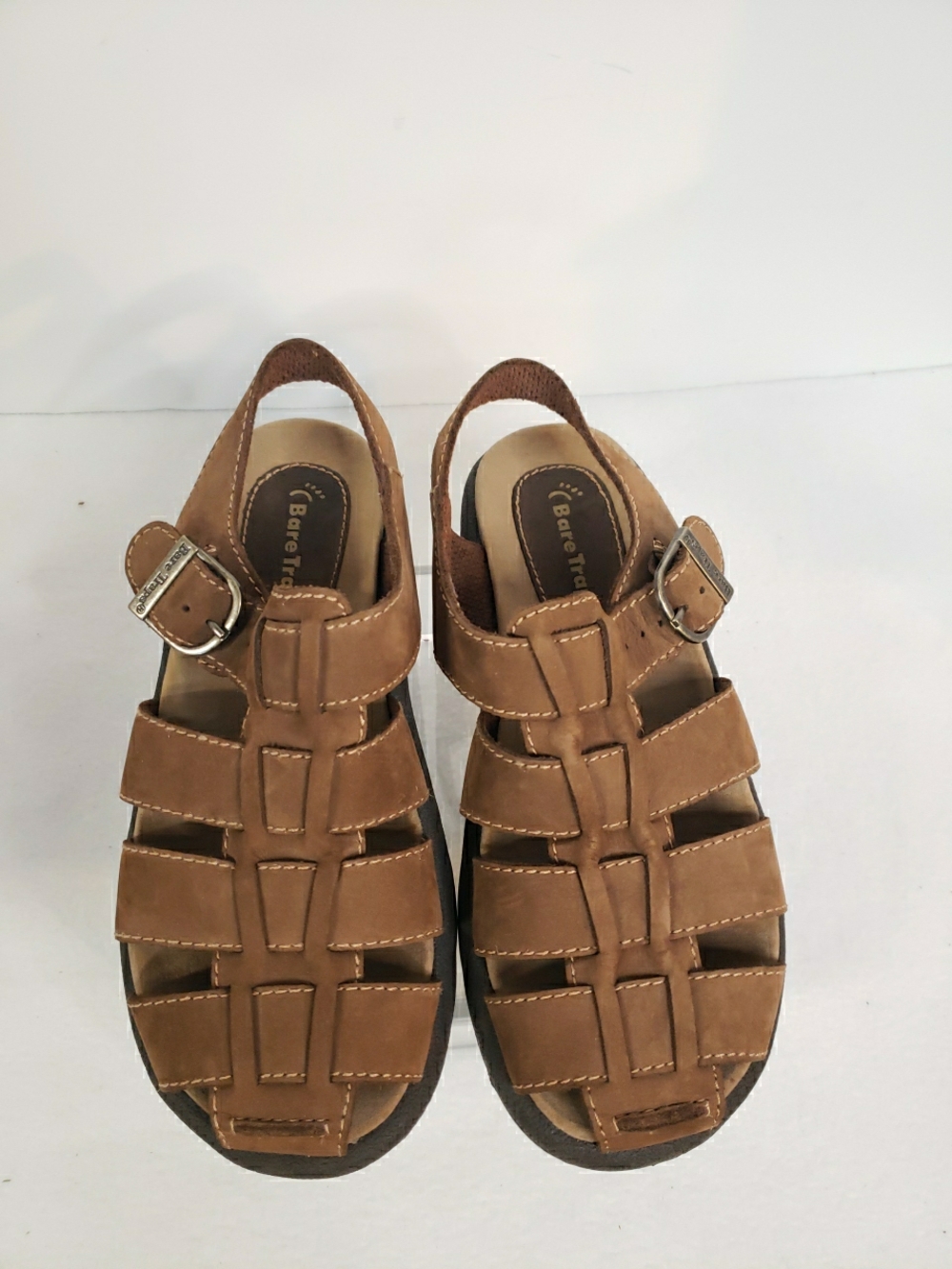 BareTraps All Stars Tan Leather Strappy Buckle Sandals
